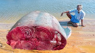 200 KG !!! FISH Kadaai Soru prepared by my Daddy Arumugam / Village food factory