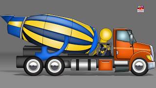 Truk Mixer Beton formasi dan kegunaan video pendidikan Kids Learning Video Concrete Mixer Truck