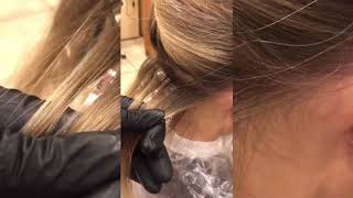 Мелирование. Окрашивание отросшего корня  расчёской для мелирования
