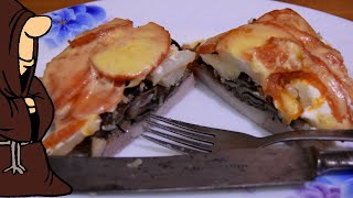 Мясо По-Русски Рецепт сочного мяса с картошкой помидорами и грибами в мультипечи RAWMID