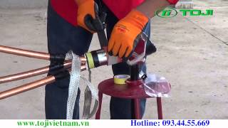 [TOJI.VN]Video Hướng dẫn thi công làm đầu cáp trung thế 3M 24kV 35kV - Bước 3- Làm Sạch Cáp