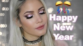 Pink Glitter Cut Crease Make Up Look zu Silvester | funnypilgrim