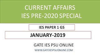 CURRENT AFFAIRS JANUARY 2019 IES PRE 2020 SPECIAL