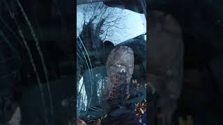 Dirty Adidas boots jump on car