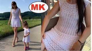 ЛЕТНЕЕ ПЛАТьЕ КРЮЧКОМ НА КРУГЛОЙ КОКЕТКЕ И НА ЛЮБОЙ РАЗМЕР