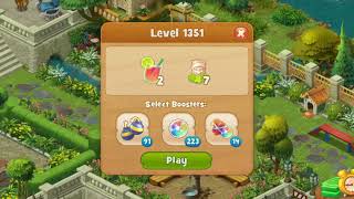Gardenscapes Level 1351 Walkthrough "No Boosters Used"