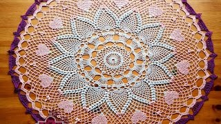 МК Красивая салфетка мини-скатерть 2 ч Crochet doily tutorial