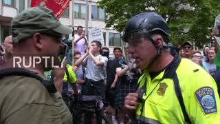 USA: Right-wing rally for 'free speech' met by antifa protesters in Boston