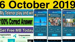 My telenor Play and Win 6 Oct All answers | telenor quiz 5 October