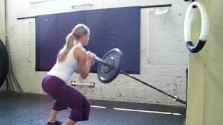 Amanda - BB Cornter Toss into Lumberjack Squat with Calf and Press - Women