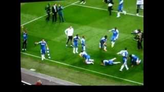 David Luiz kicking Branislav Ivanović