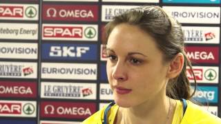 Erica Jarder (SWE) after winning bronze in the long jump
