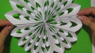 Мастер класс Объемная 3D снежинка из бумаги.3D Paper Snowflake Большая новогодняя снежинка DIY