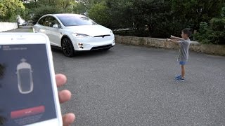 Tricking Kids with Summon on the Tesla Model X #2 (4K)