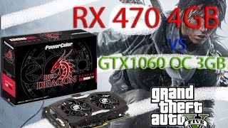RX 470 PowerColor 4gb Red Dragon vs 1060 3gb KFA2 в Rise of the Tomb Raider и GTA5