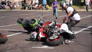 KNOCKOUT BY A MOTORCYCLE (FOOTAGE FROM BULGARIAN MIKE)