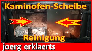 Kaminofen Scheibe Reinigung mit easy Putzstein Kamin sauber machen Tutorial No.303