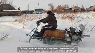 #Гусеничный  #снегоход - палочник. #Тест-драйв.
