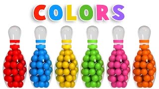 Colors for Children to Learn with 3D Bowling Game - Colours Videos Collection for Children