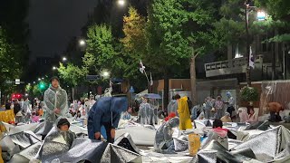 [청와대로 가자] 새벽 1시 30분경 비가 와도 끝까지 떠나지 않고 기도하는 국민들 / 실시간 LIVE