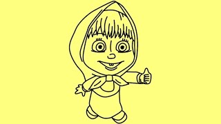 Как нарисовать Машу поэтапно из мультфильма "Маша и Медведь" | How to draw Masha