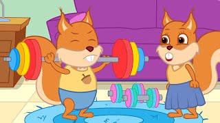 Famille d'Écureuil - Brother a Fait un Record Sportif Vidéos Animé 2020 en Français 13+