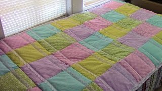 How to Quilt As You Go by Row (QAYG) - Rag Quilt with Lace Binding - Quilting Tutorial