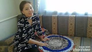 Кілемше тоқу --керек емес маталардан/как сделать коврик в домашних условиях