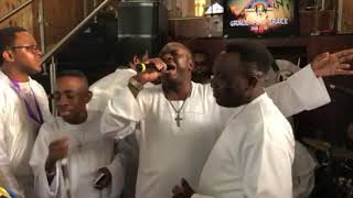 Sammy P with Funmi Temowo (CM) of Seventh Year Parish
