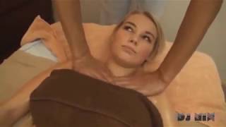 AMWF beatyful blonde gets special massage from asian man