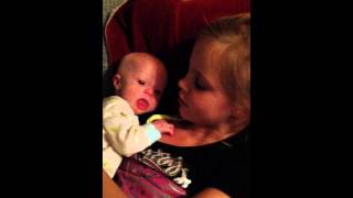 Little Jamie loves for his big sissy Zoey to sing to him