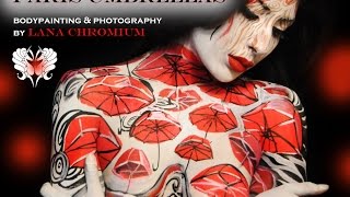 "Paris Umbrellas"  - Pray for Paris - bodypainting & photography by Lana Chromium