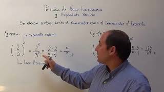 Potencia de base fraccionaria y exponente natural