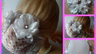 Сеточка на гульку (пучок).Spider veins on the bun (beam). #канзаши