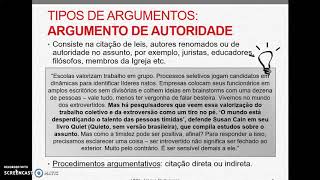 Videoaula tipos de argumentos