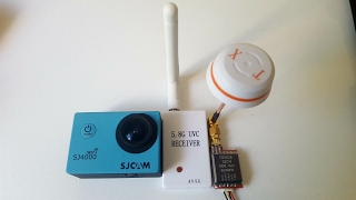 ts5828 transmitter+5.8g uvc receiver+sjcam4000 wifi 0.26ms