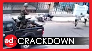 GRAPHIC: Myanmar Coup Forces Shoot Motorcyclist Amid Brutal Crackdown on Protests