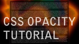 How to Render Transparent Web Site Elements : CSS Opacity Tutorial