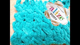 Узор "Косы" из пряжи Alize Puffy!!!