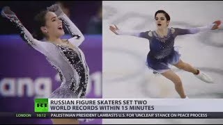 Russian figure skaters set two world records within 15 minutes