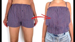 HACER BLUSA SIN MÁQUINA Y RECICLAR ROPA VIEJA - CLOTHING HACKS, DIY TRANSFORM YOUR CLOTHES