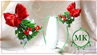 Ободок "Елочка". Канзаши. Мастер-класс / Bezel Tree. Kanzashi. Master class.