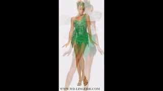 SEXY TINKERBELL COSTUME - SEQUINED SPRITE OUTFIT - FANCY DRESS FAIRY COSTUMES - PETER PAN