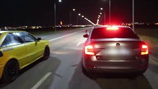 Мощная заруба Toyota Mark2 Skoda Octavia Audi S2