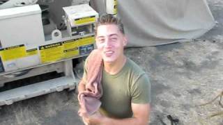 Marines Taking a Shower