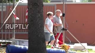 Germany: Elderly hospital patients arrive at temporary flood shelter in Erfstadt