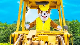 Paw Patrol Rubble and the Assistant Works on His Digger a Funny Family Video