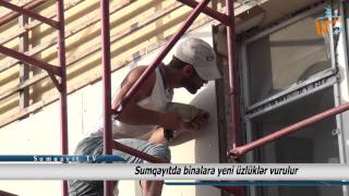 Sumqayıtda binalara yeni üzlüklər vurulur