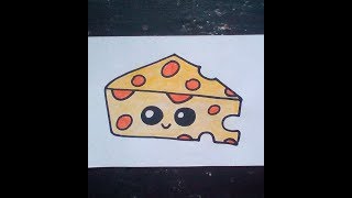 KAWAII РИСУНКИ |  Как нарисовать сыр  -   How to draw cheese Как нарисовать милые рисунки
