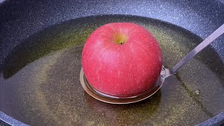 【小穎美食】把蘋果放進滾燙油鍋中，出鍋瞬間變成美食，吃一次就忘不了，真香